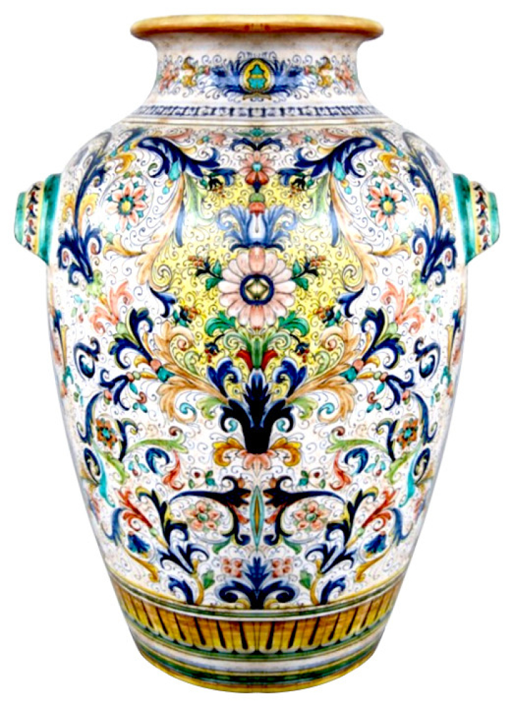 Grand vase de sol en céramique de Deruta 90cm